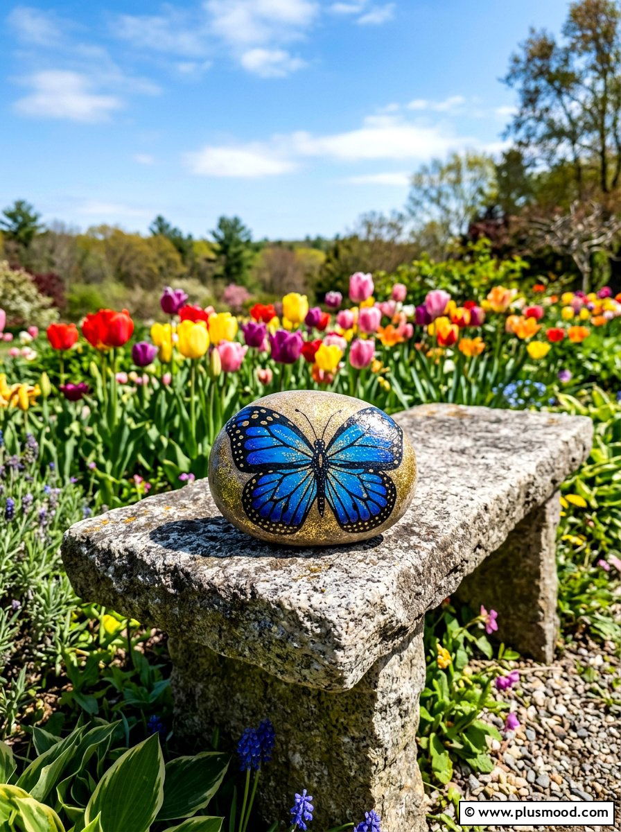 Butterfly Painted Rock - 25 painted rock ideas for mothers day