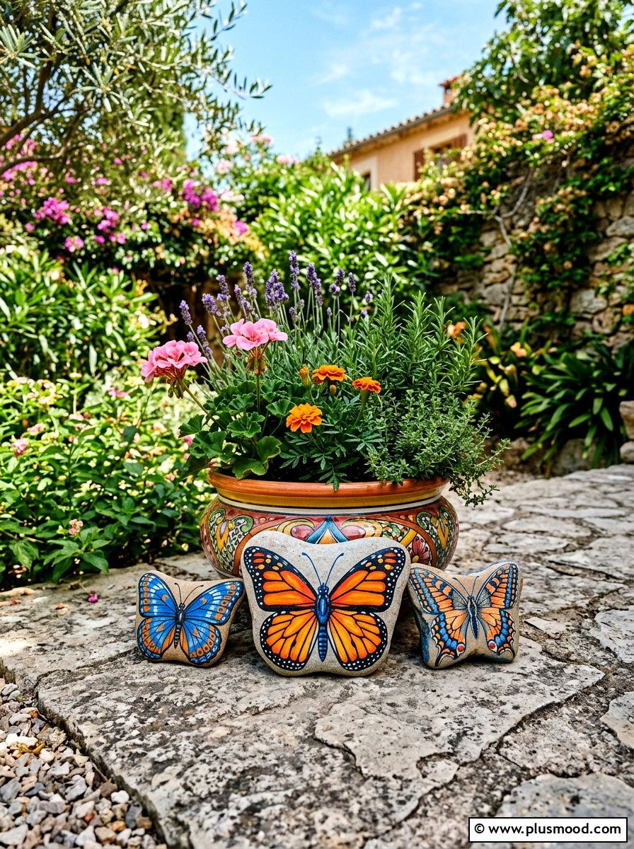Butterfly Painted Rock - 25 painted rock ideas for outdoor gallery