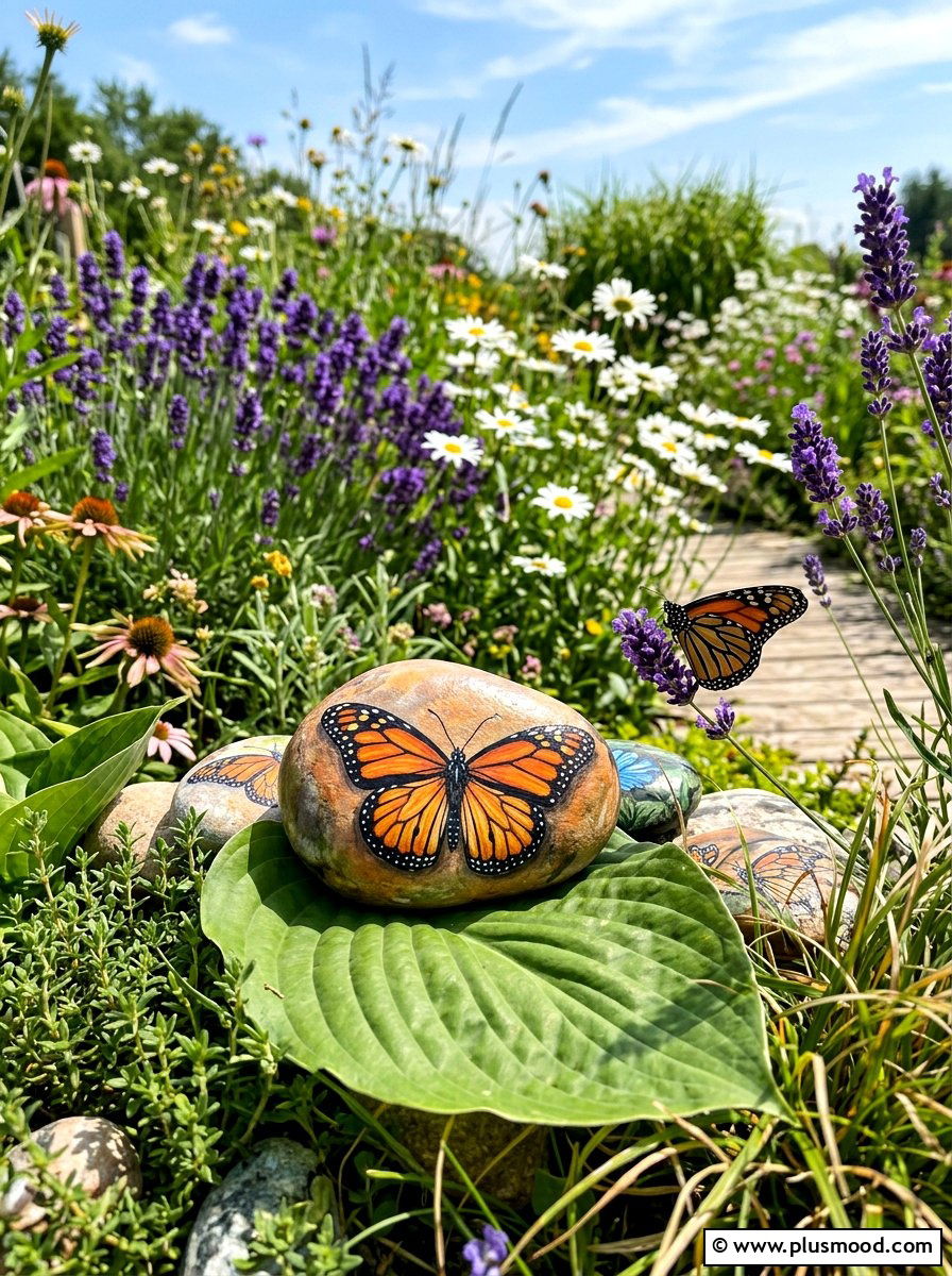 Butterfly Painted Stones - 25 painted rock ideas for kindness rocks