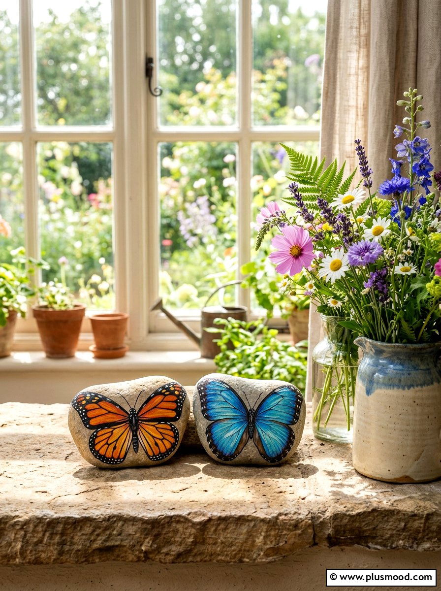 Butterfly Rock - 25 painted rock ideas for kids