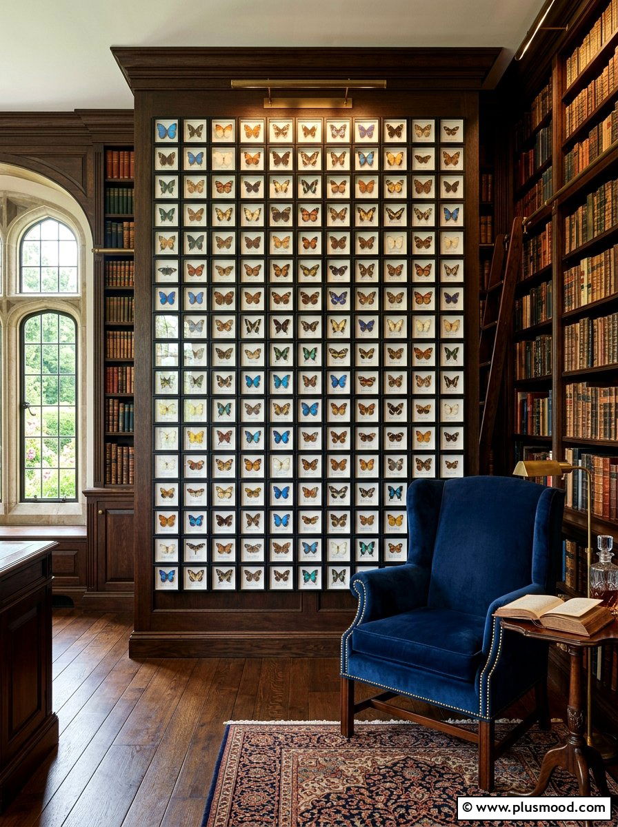 Butterfly Specimen Wall Display - 25 summer wall decor ideas