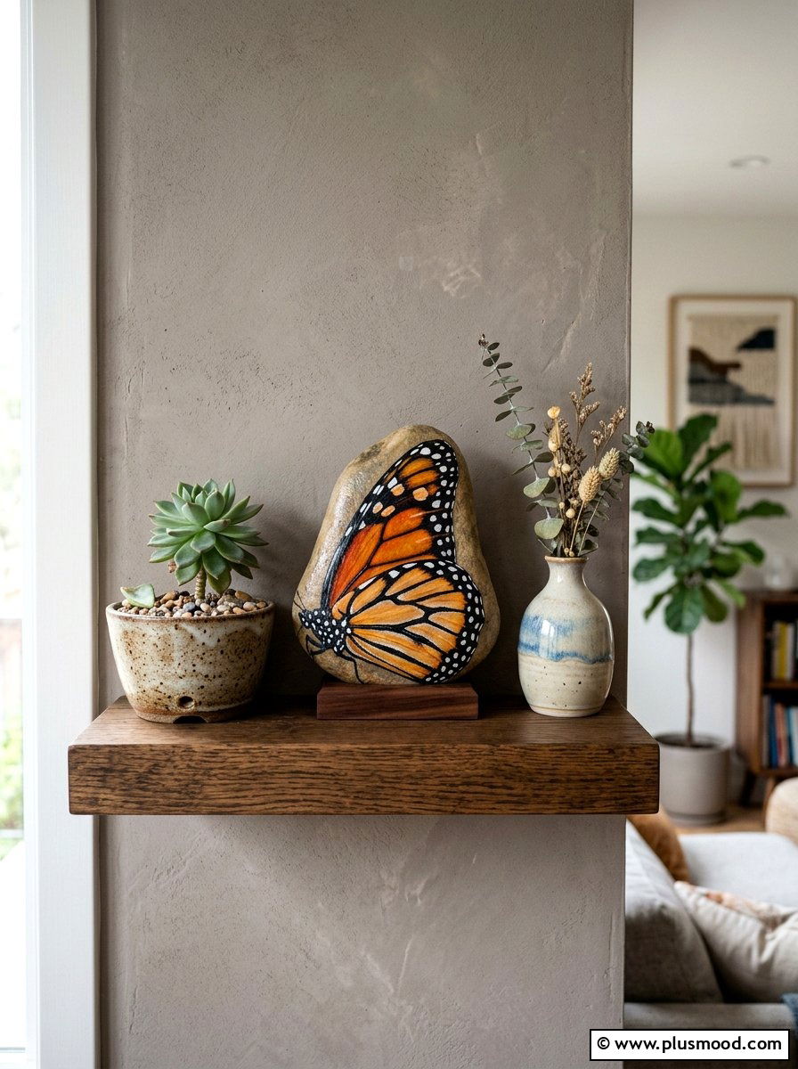 Butterfly Wing Painted Rock - 25 painted rock ideas for mothers day