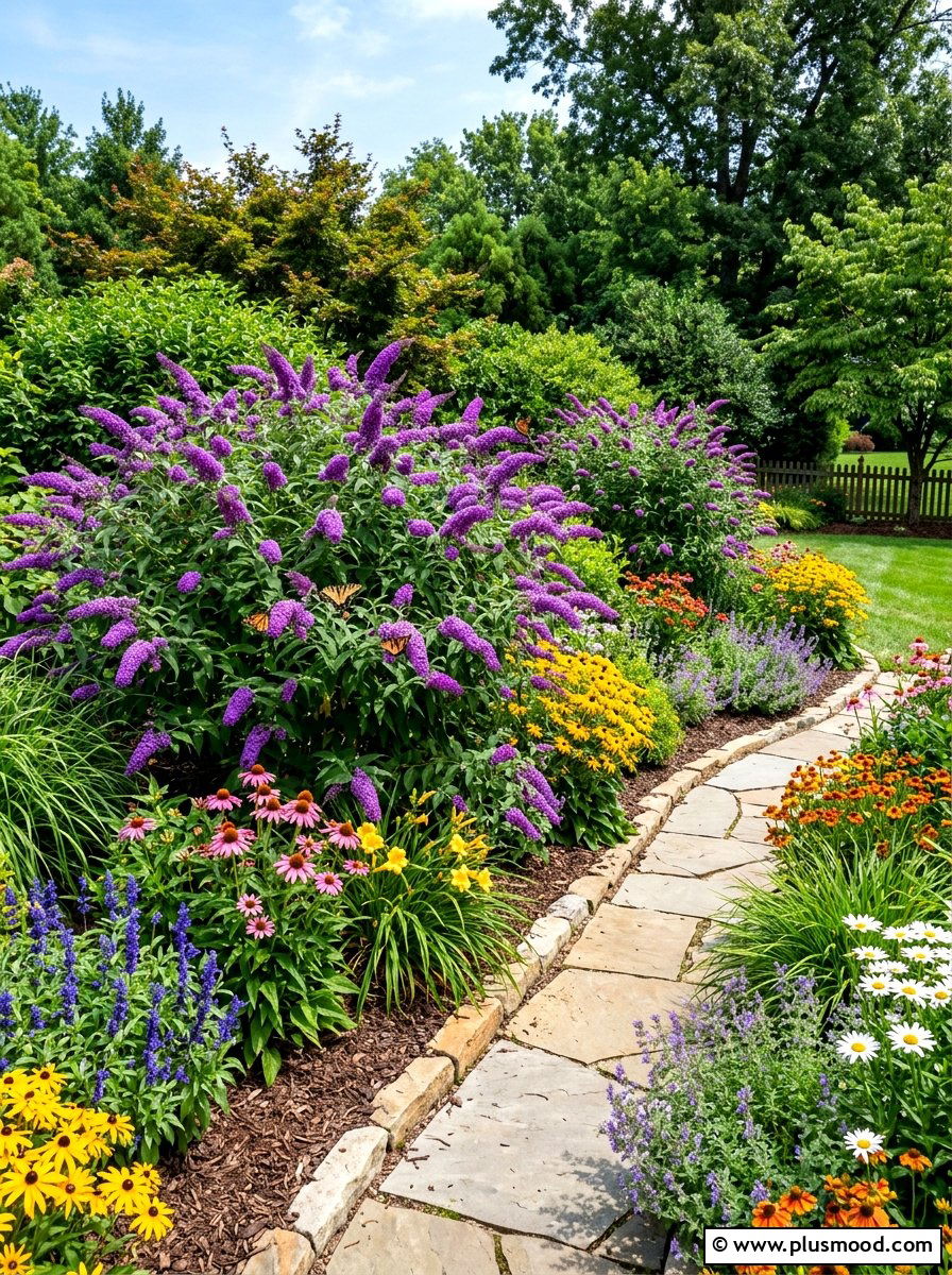 Butterfly bush landscaping - 25 summer hummingbird garden ideas