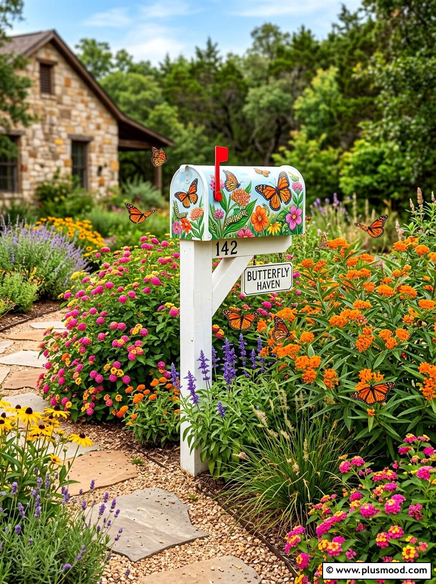 Butterfly garden mailbox landscaping - 25 summer mailbox landscaping ideas