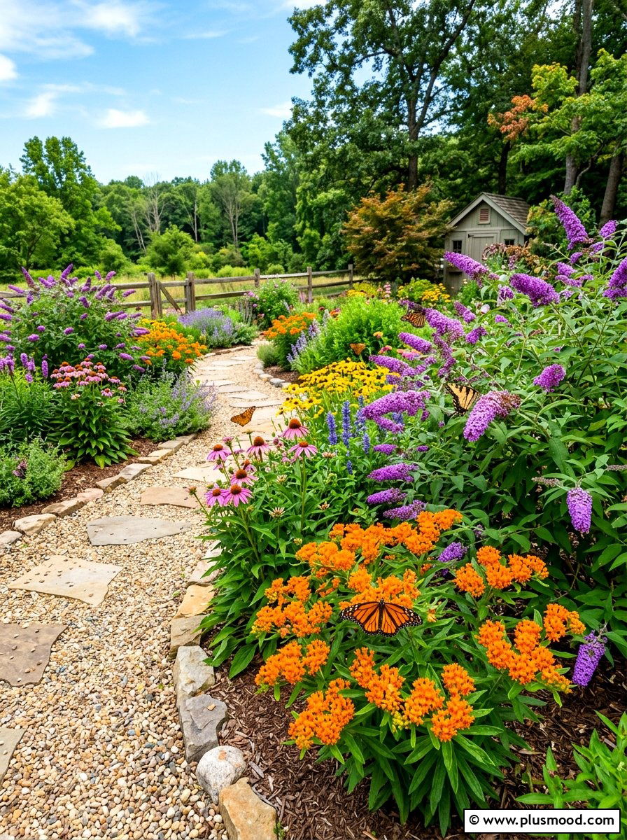 Butterfly pollinator garden - 25 summer full sun garden ideas