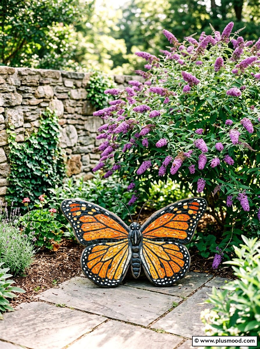 Butterfly stones - 25 painted rock ideas for outdoor decor