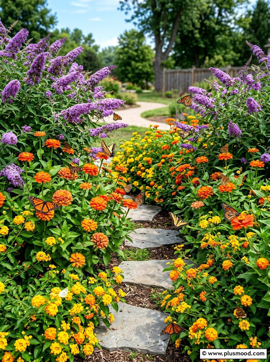 Butterfly summer flower bed - 25 summer narrow flower bed ideas