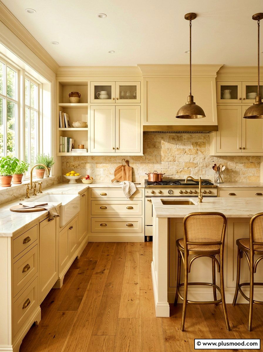 Buttery Cream Kitchen - 25 summer kitchen color ideas