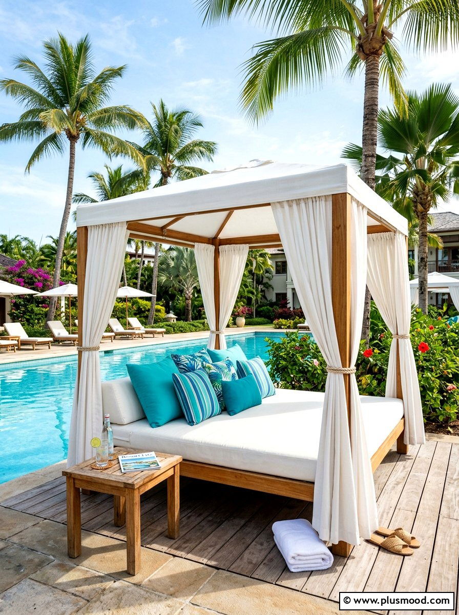 Cabana Daybed Area - 25 summer tropical patio ideas