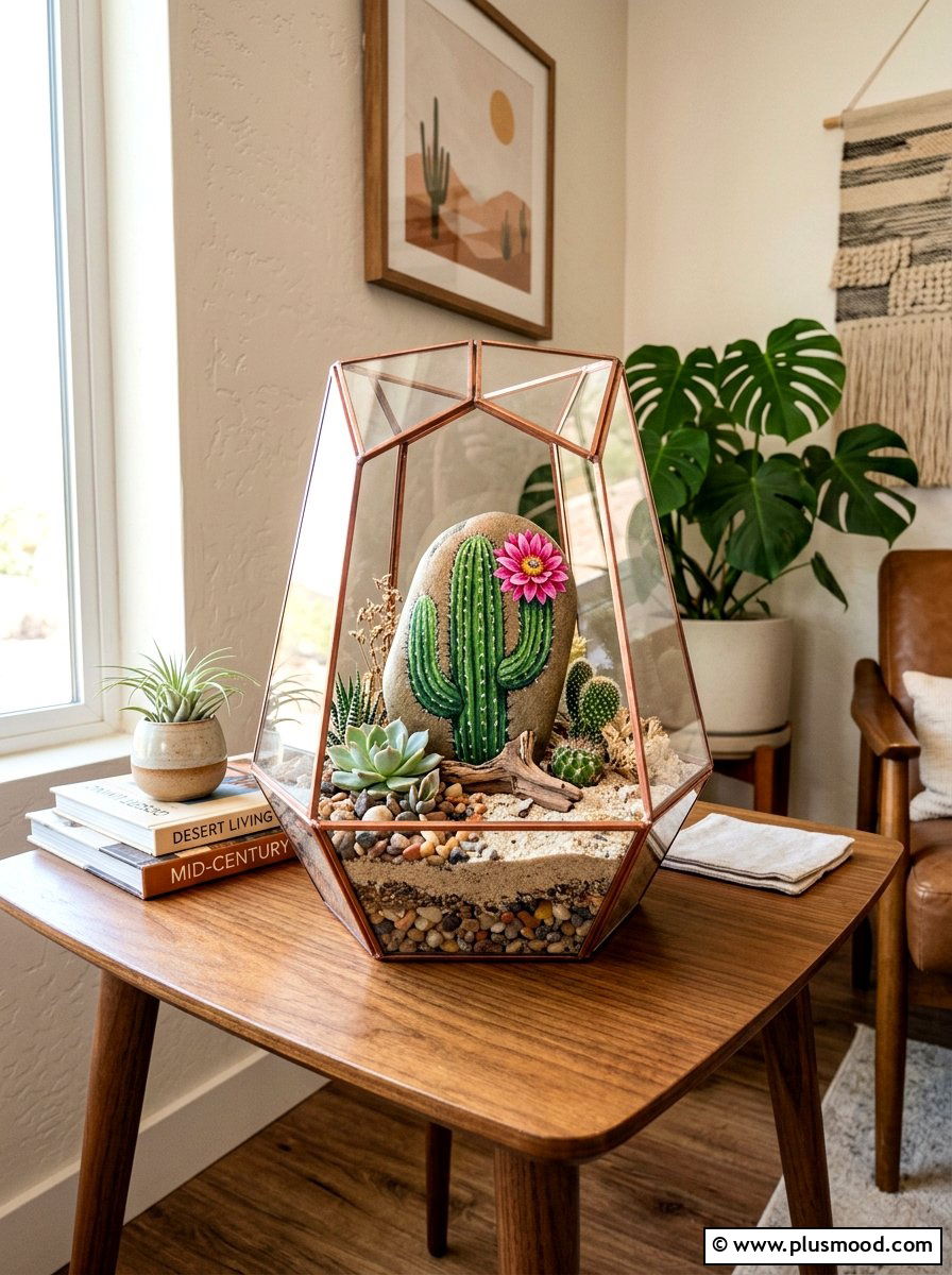 Cactus Desert Rock - 25 painted rock ideas with nature prints