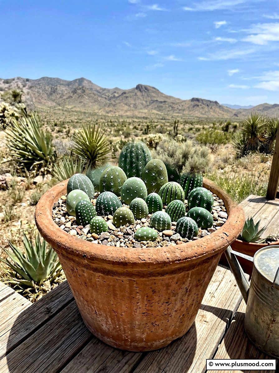 Cactus Rock Planter - 25 painted rock ideas for garden