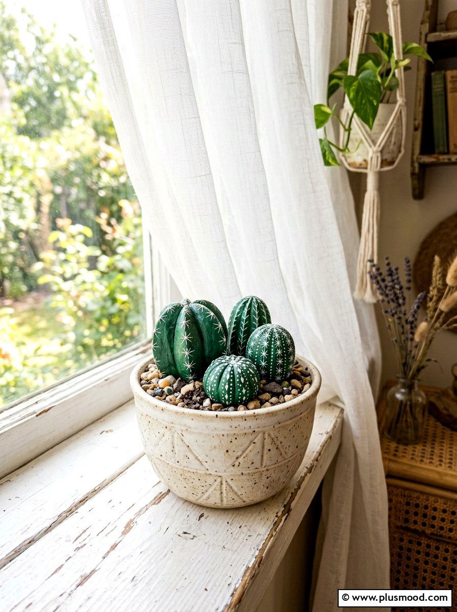 Cactus Rock - 25 painted rock ideas for kids