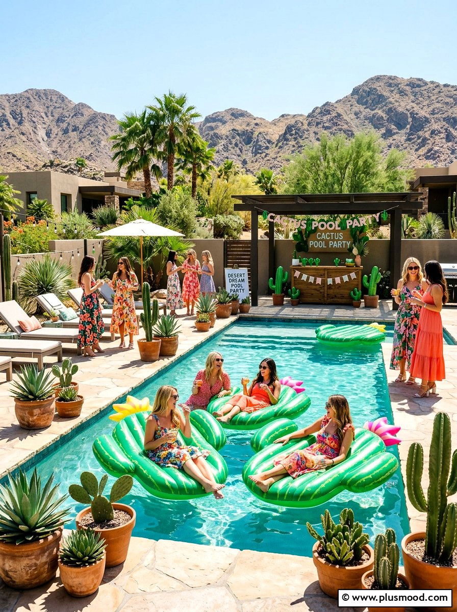Cactus Theme Pool Party - 25 summer pool party decor ideas