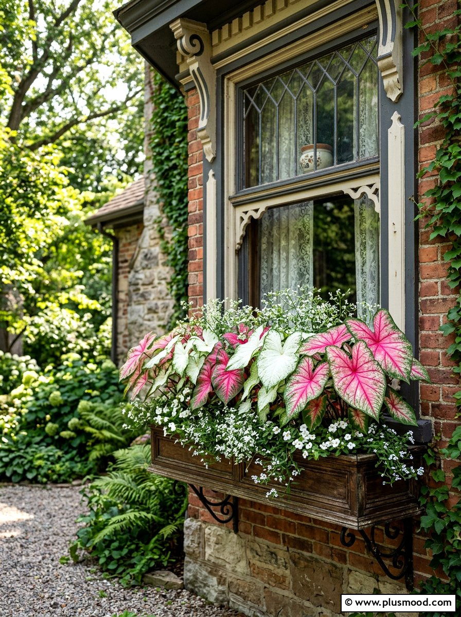 Caladium Window Box - 25 summer window box ideas for curb appeal
