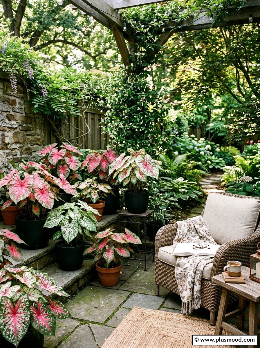 Caladiums For Shady Patio Corners - 25 summer patio flower ideas