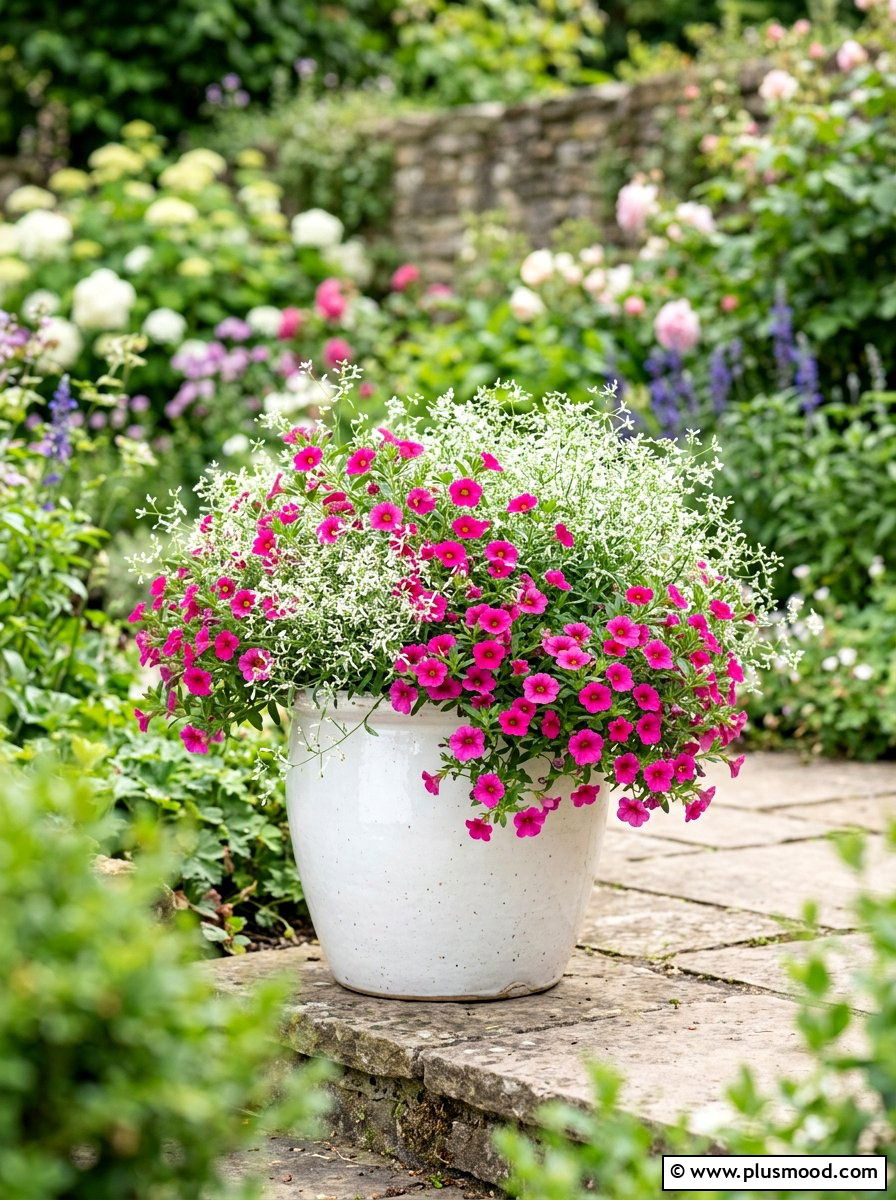 Calibrachoa And Euphorbia Diamond Frost Mix - 25 summer planters with calibrachoa ideas