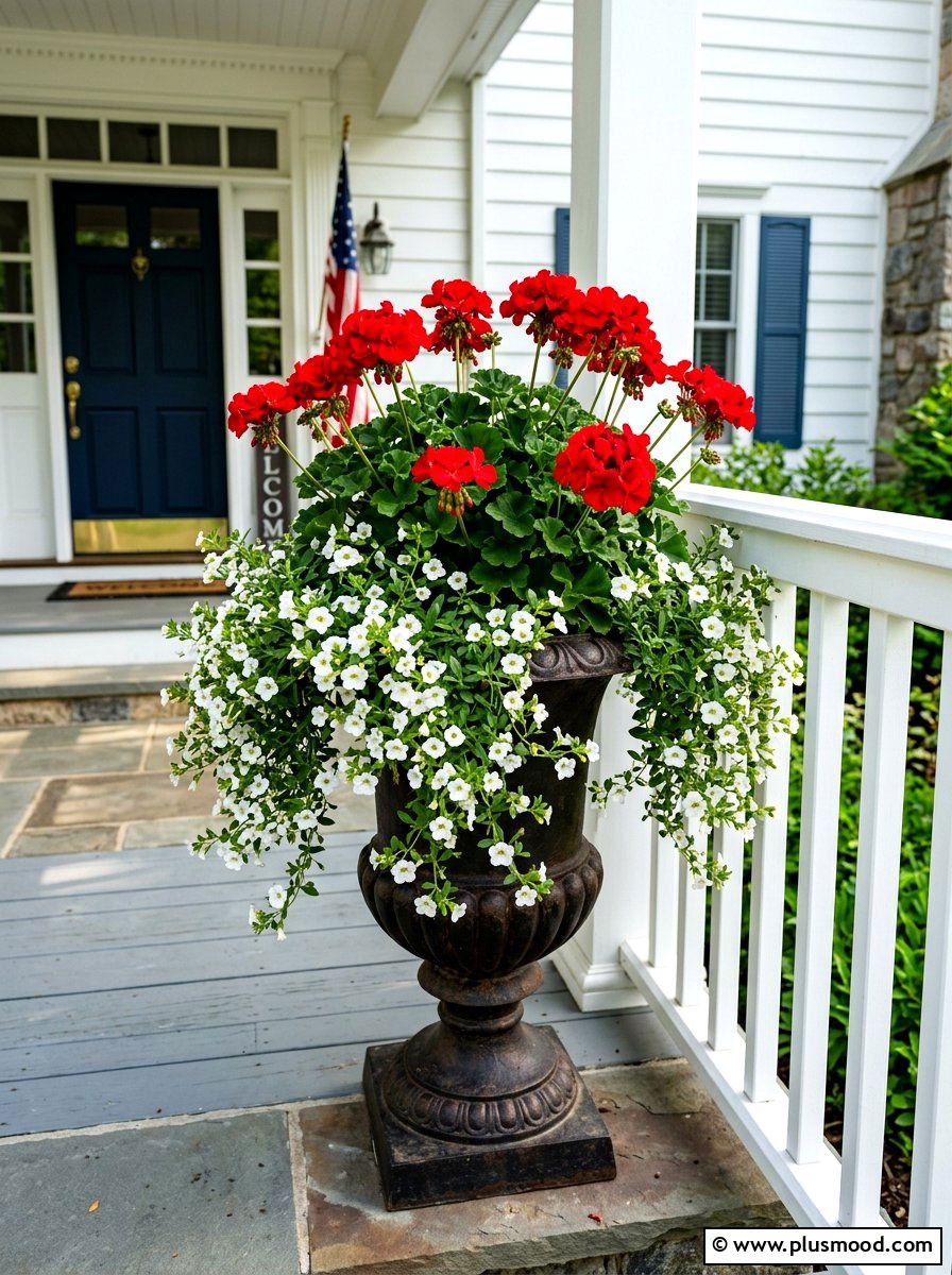 Calibrachoa And Geranium Full Sun Planter - 25 summer planters with calibrachoa ideas