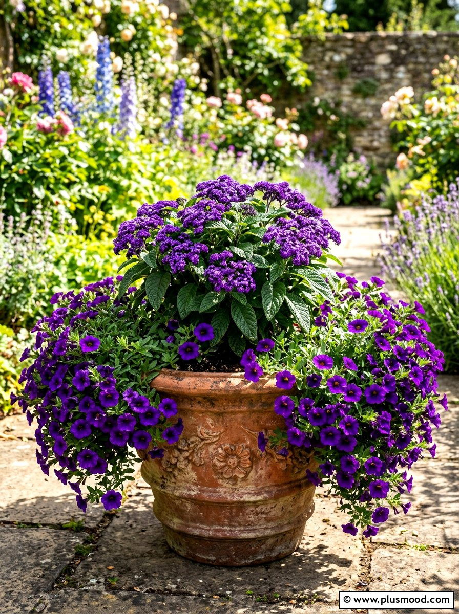 Calibrachoa And Heliotrope Fragrant Planter - 25 summer planters with calibrachoa ideas