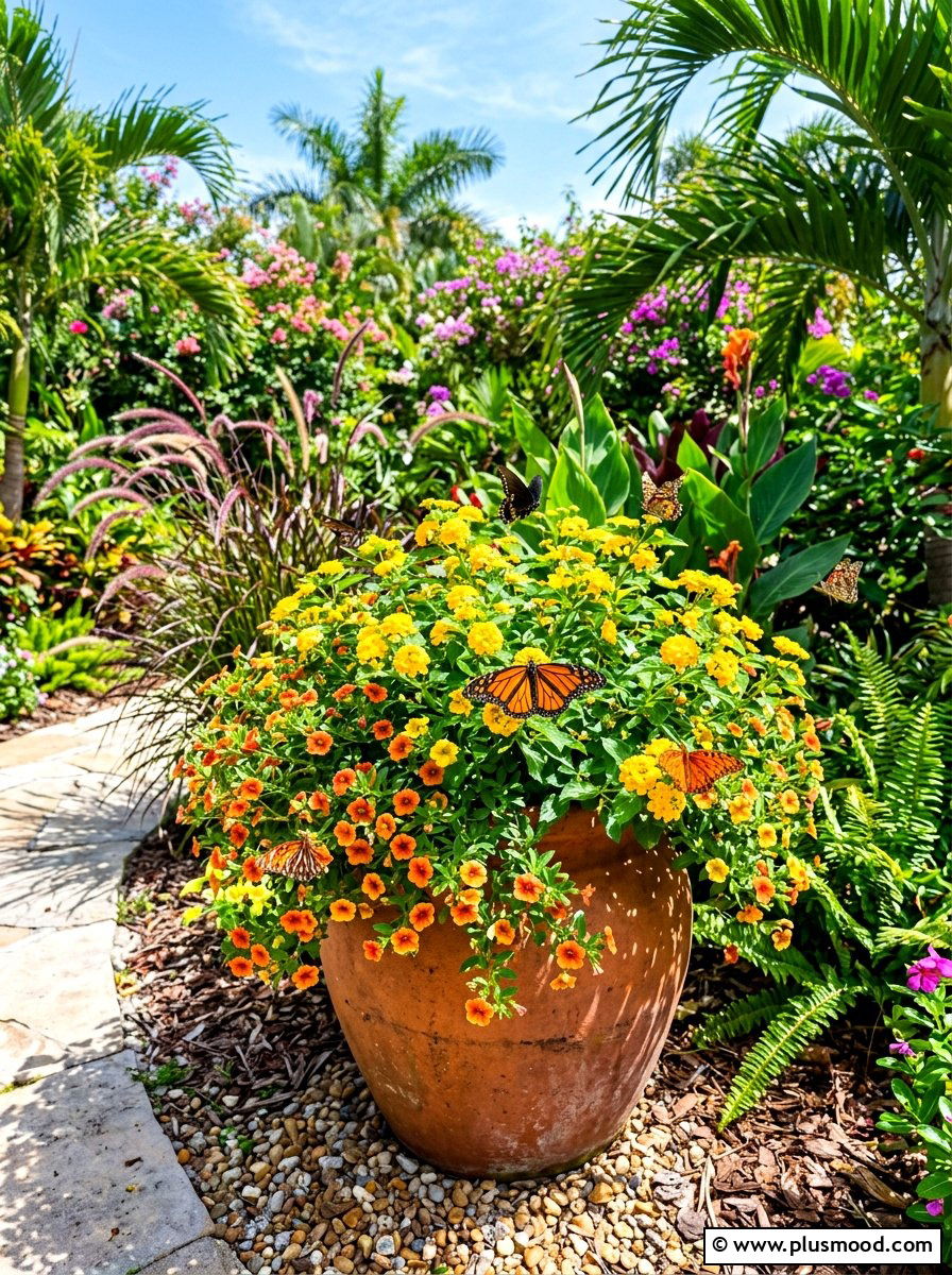 Calibrachoa And Lantana Mixed Planter - 25 summer planters with calibrachoa ideas