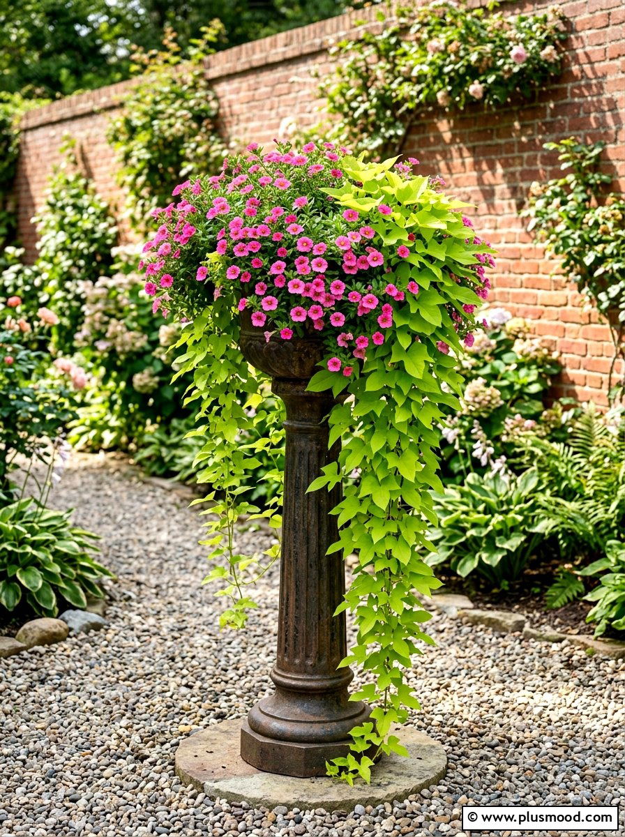Calibrachoa And Sweet Potato Vine Container - 25 summer planters with calibrachoa ideas