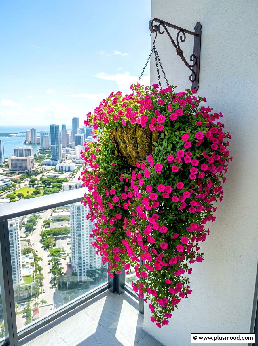 Calibrachoa trailing basket - 25 summer balcony flower ideas