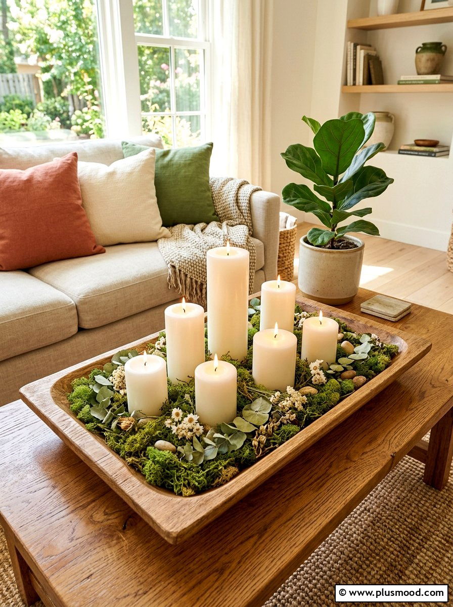 Candle tray arrangement - 25 summer tray decor ideas for living room