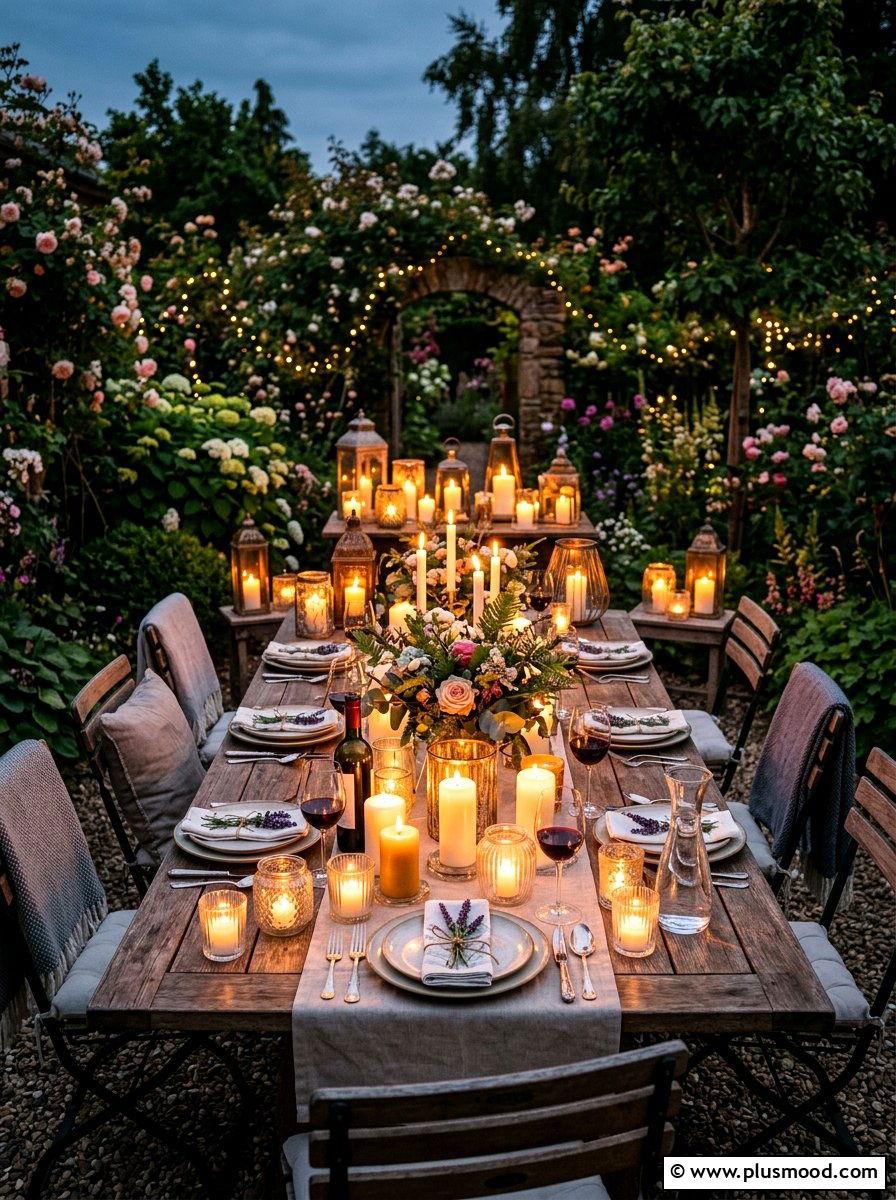 Candlelit Garden Table - 25 late summer outdoor dining ideas