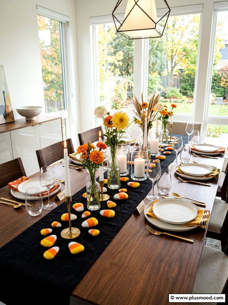 Candy Corn Rock Art - 25 painted rock ideas for fall decor