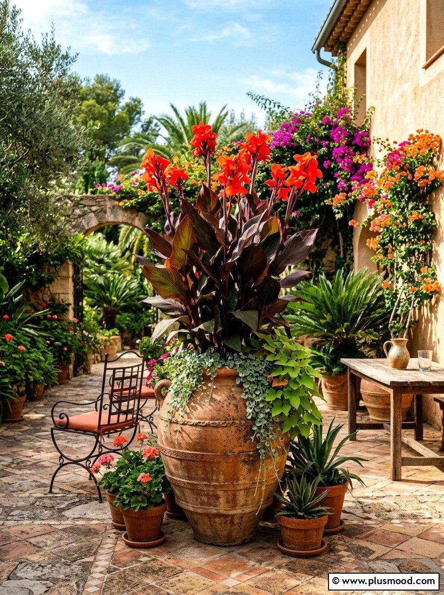 Canna Lilies For Bold Texture - 25 summer patio flower ideas