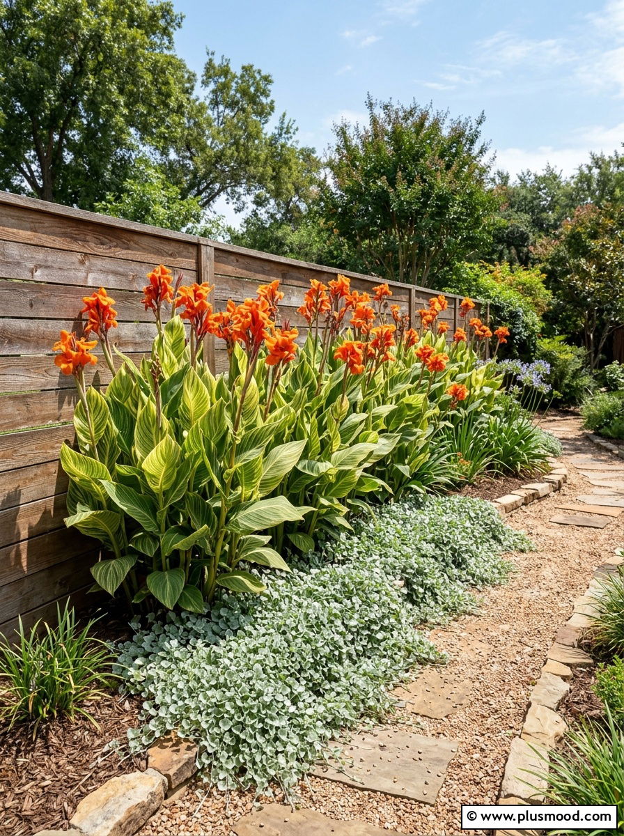 Canna Lily Garden Backdrop - 25 outdoor garden decor ideas with tropical plants