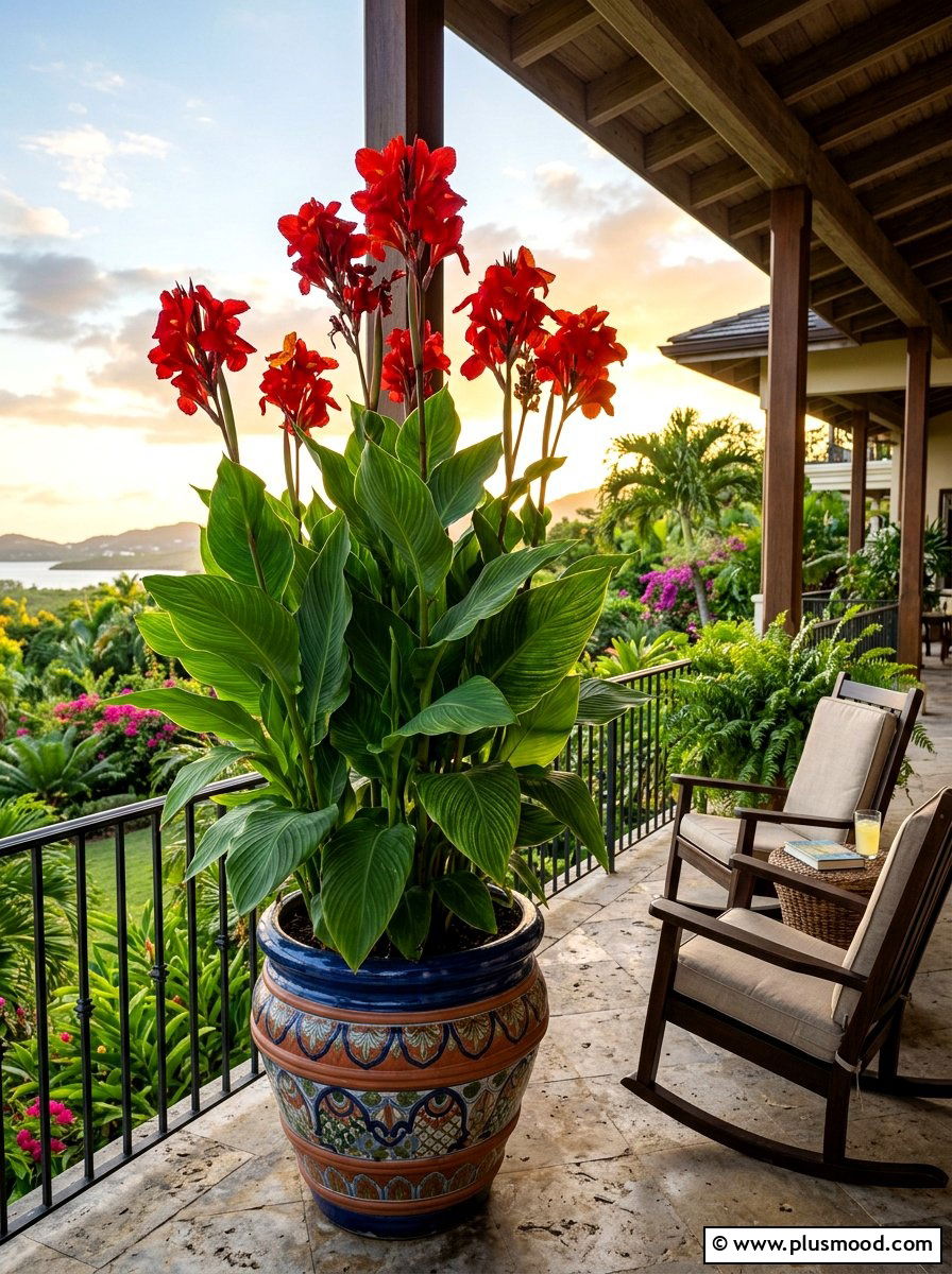 Canna Lily Thriller - 25 summer front porch flower ideas