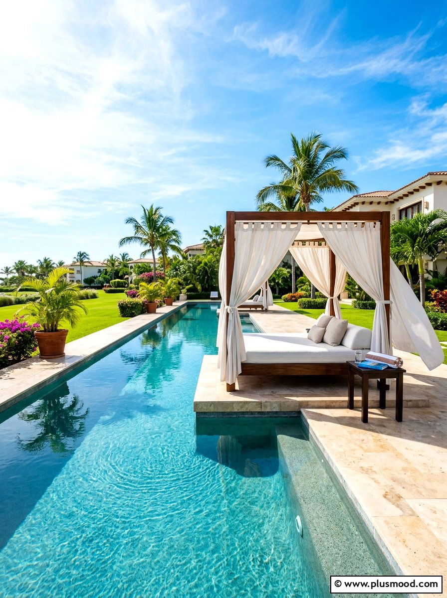 Canopy Sunbed - 25 summer poolside seating ideas