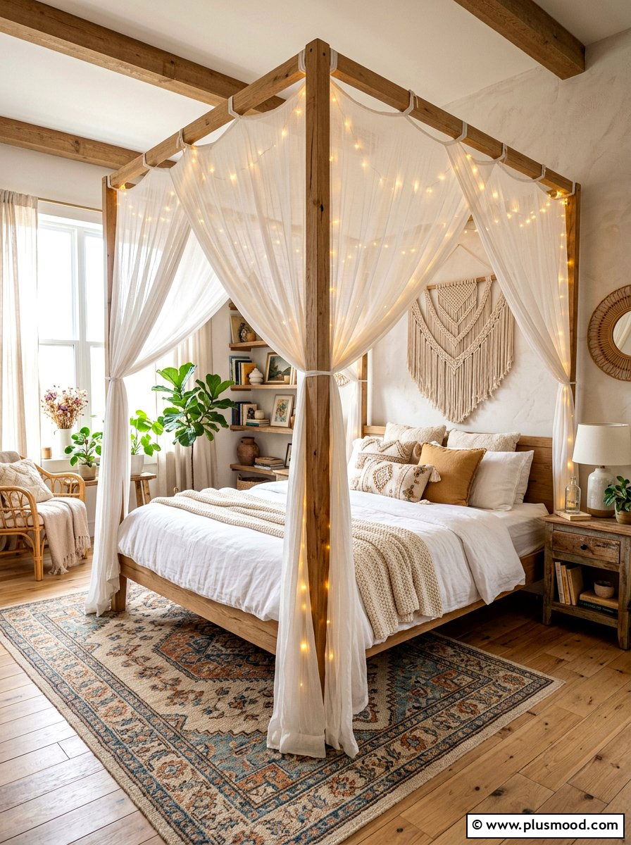 Canopy bed bedroom - 25 boho summer bedroom ideas