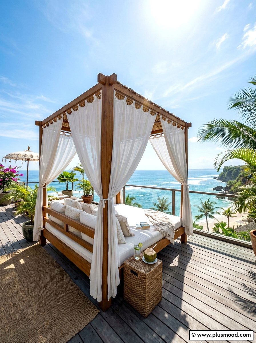Canopy daybed lounge - 25 summer backyard seating ideas