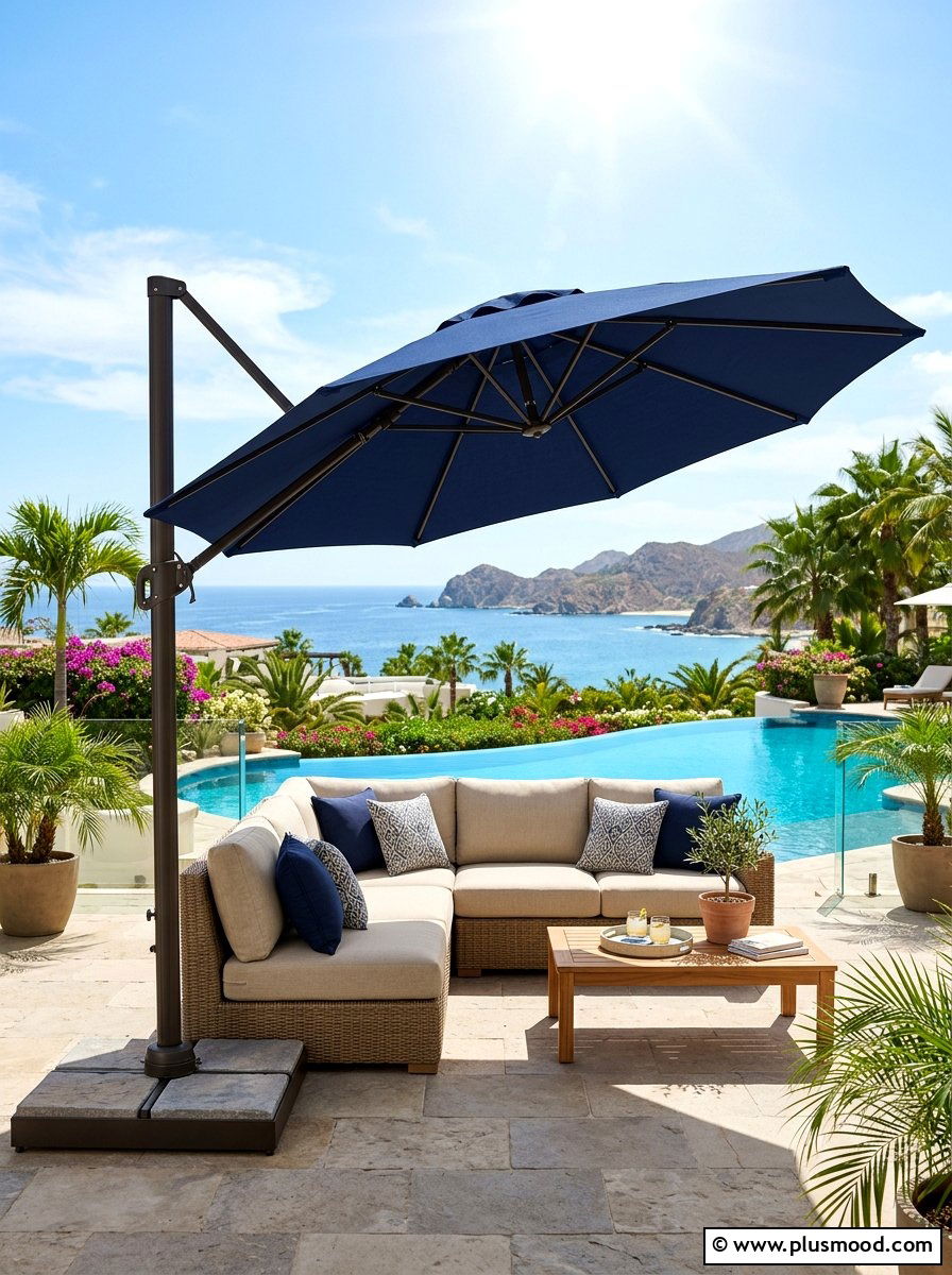 Cantilever Patio Umbrella - 25 summer entertaining patio ideas