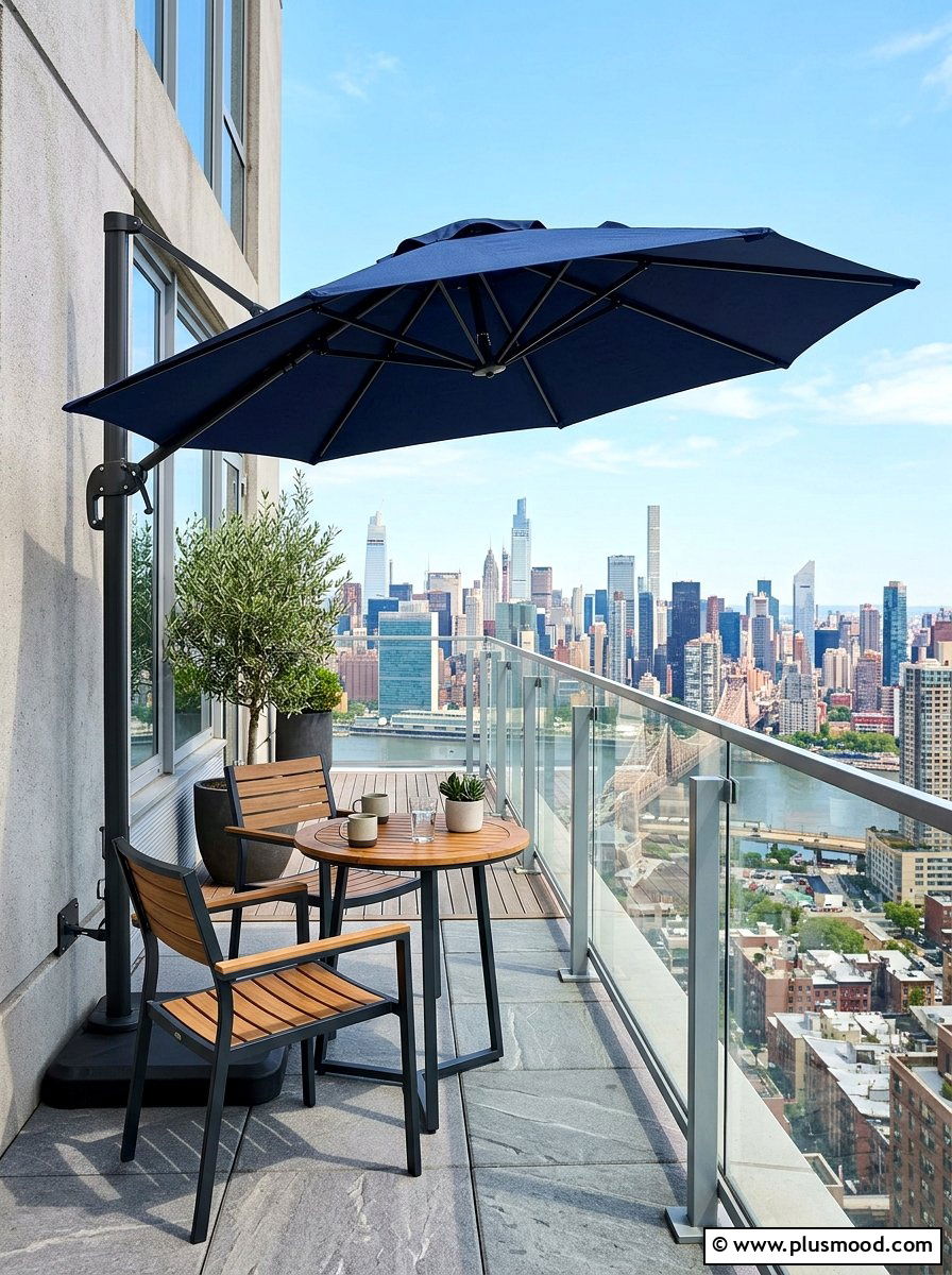 Cantilever Umbrella - 25 summer balcony shade ideas