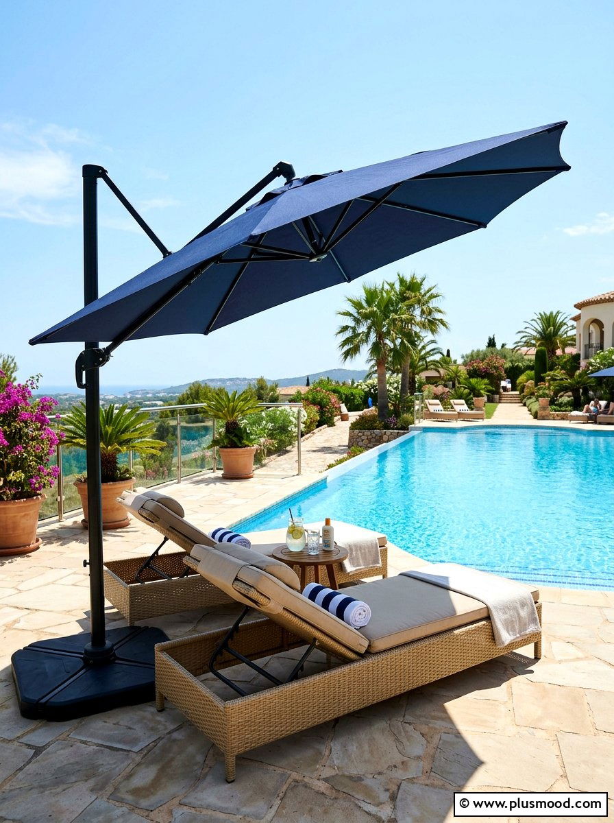 Cantilever Umbrella Setup - 25 summer patio ideas for hot weather