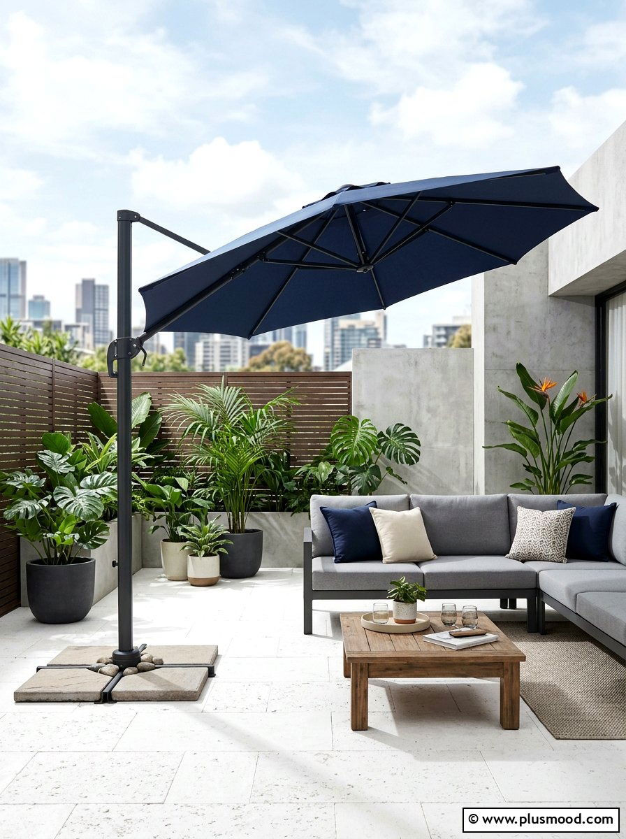 Cantilever Umbrella - 25 small backyard ideas with shade