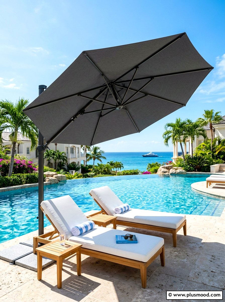 Cantilever patio umbrella - 25 summer patio shade ideas