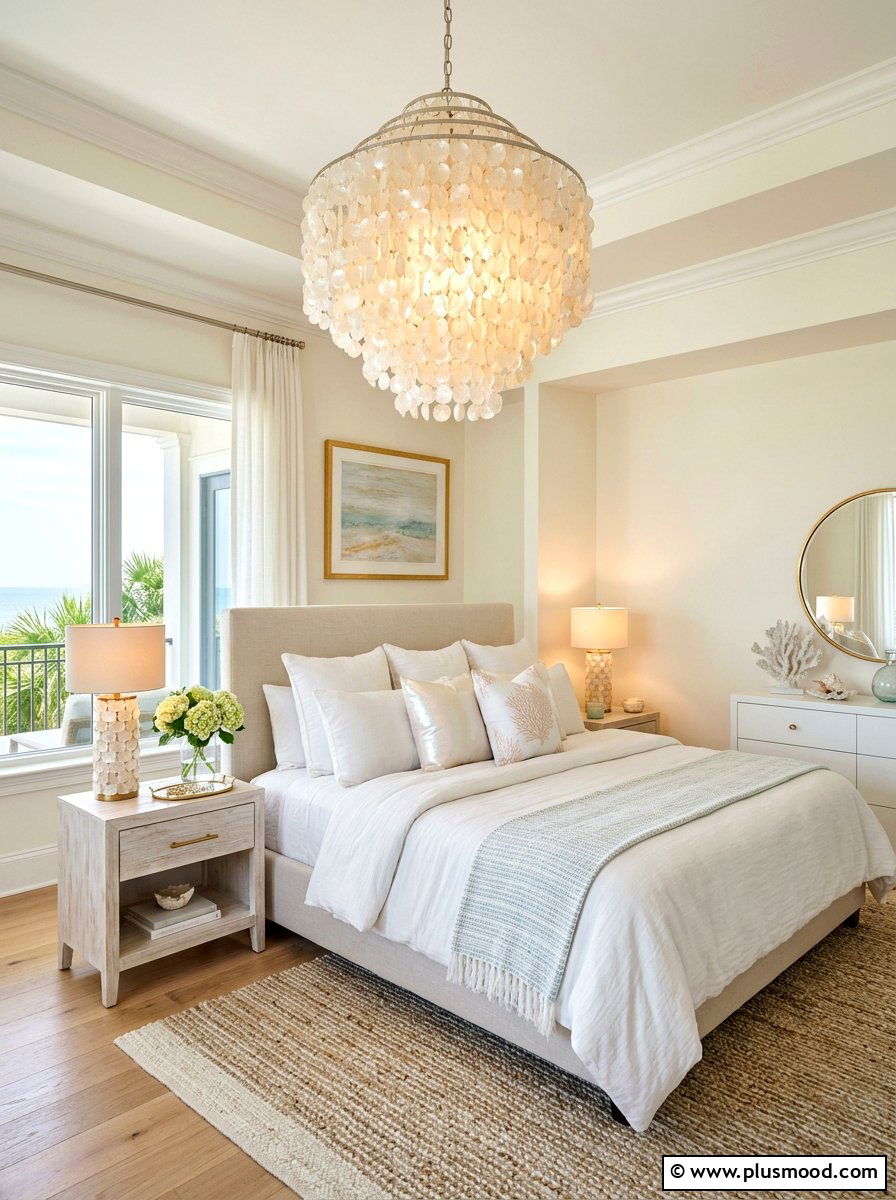 Capiz Shell Chandelier Bedroom - 25 summer seashell bedroom decor ideas