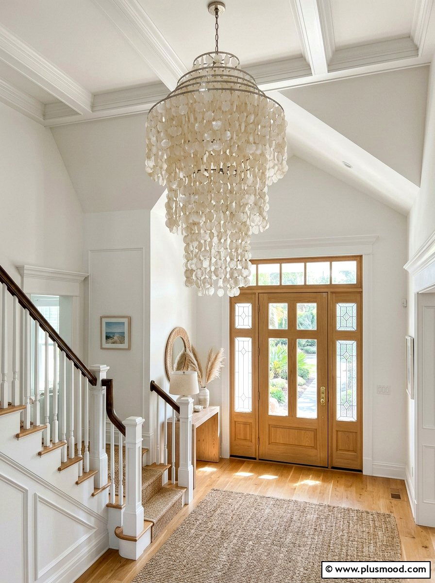 Capiz Shell Coastal Lighting - 25 summer coastal decor ideas
