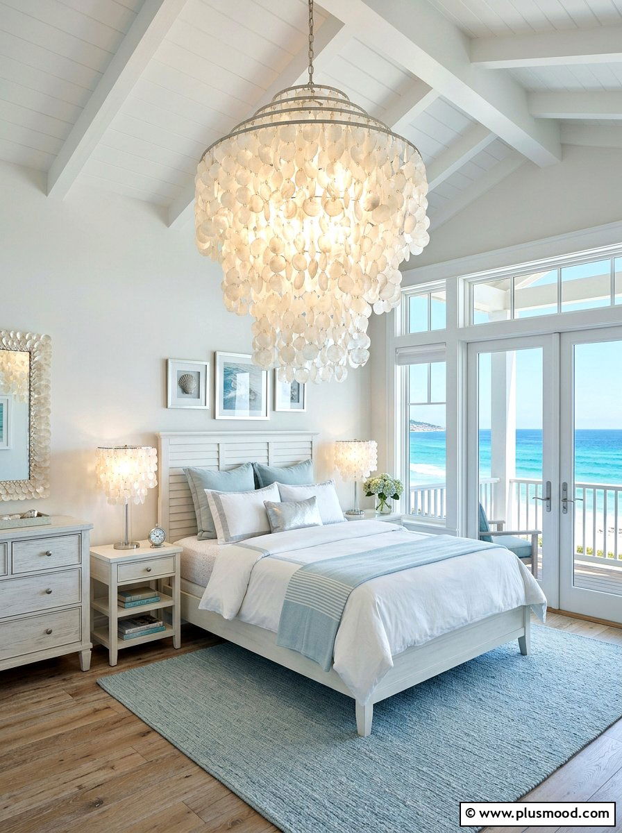 Capiz Shell Lamp - 25 summer tropical bedroom ideas