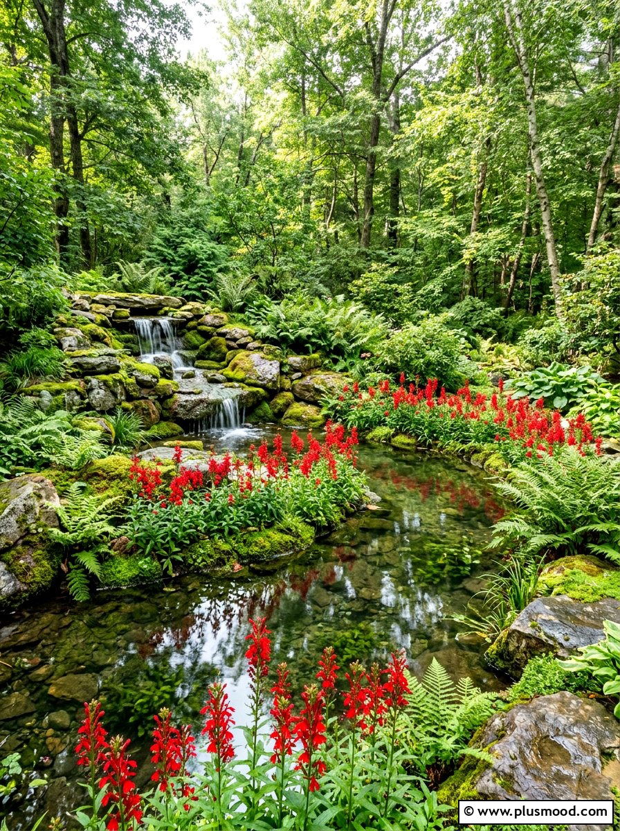 Cardinal Flower Water Feature - 25 summer native plant landscaping ideas