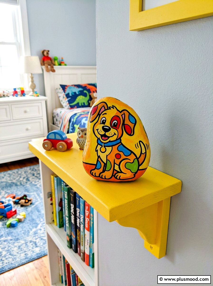 Cartoon Dog Painted Rock - 25 painted rock ideas with dogs