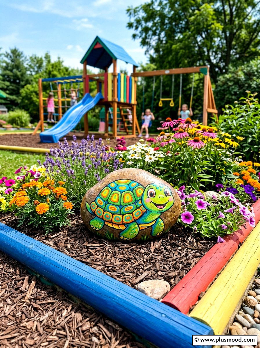 Cartoon Turtle Rock Painting - 25 painted rock ideas with turtle art