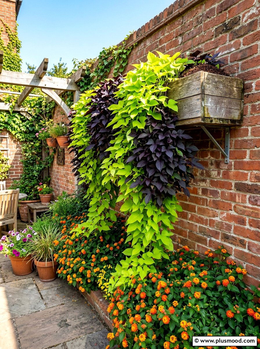 Cascading Sweet Potato Vine - 25 summer patio planter ideas