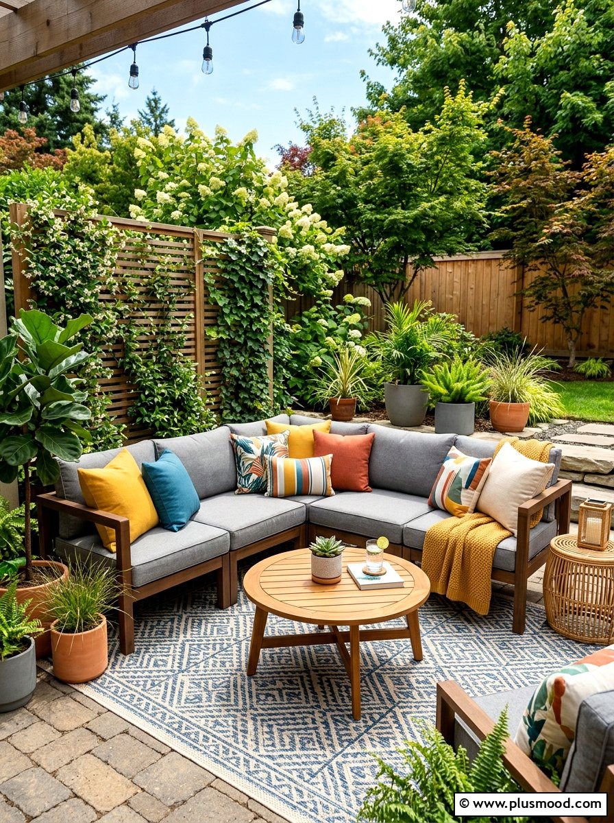 Casual Backyard Lounge Corner - 25 summer picnic backyard ideas