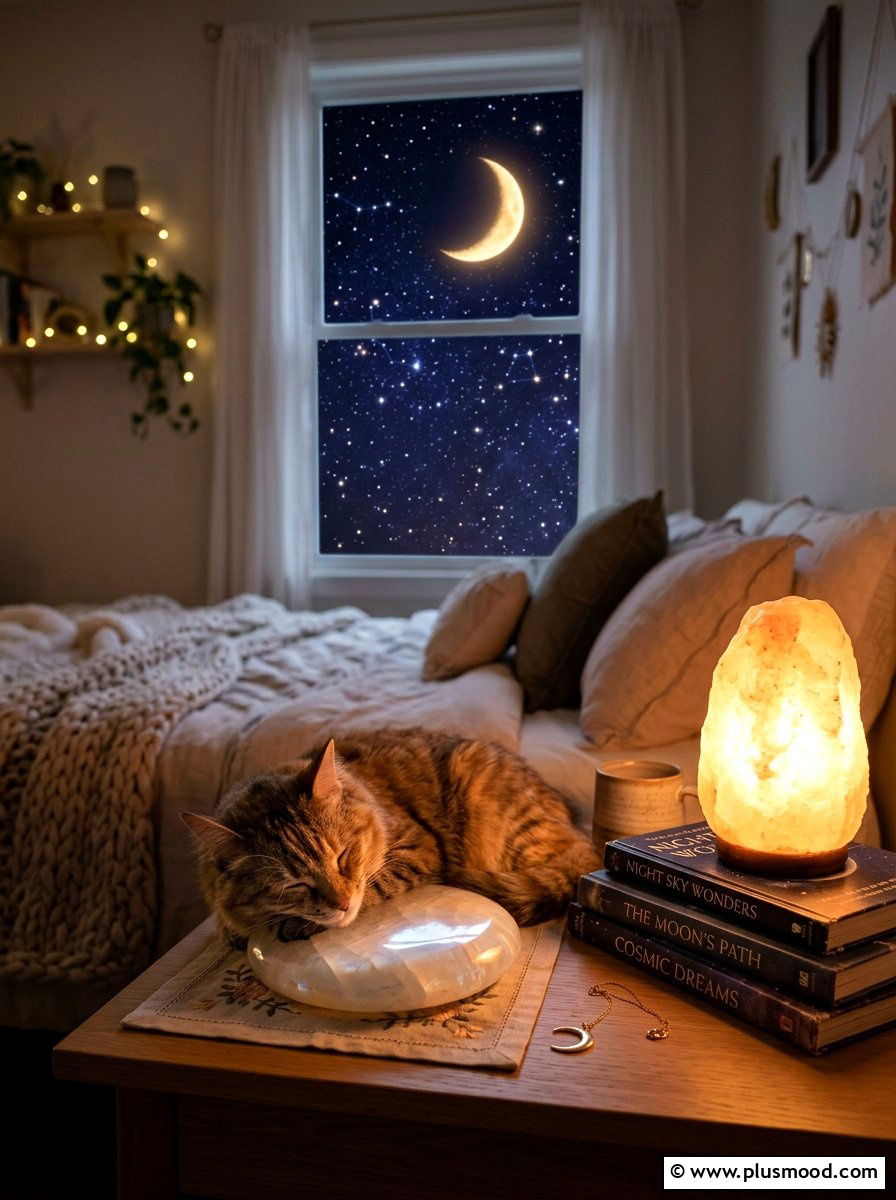 Cat On Moon - 25 painted rock ideas with cats