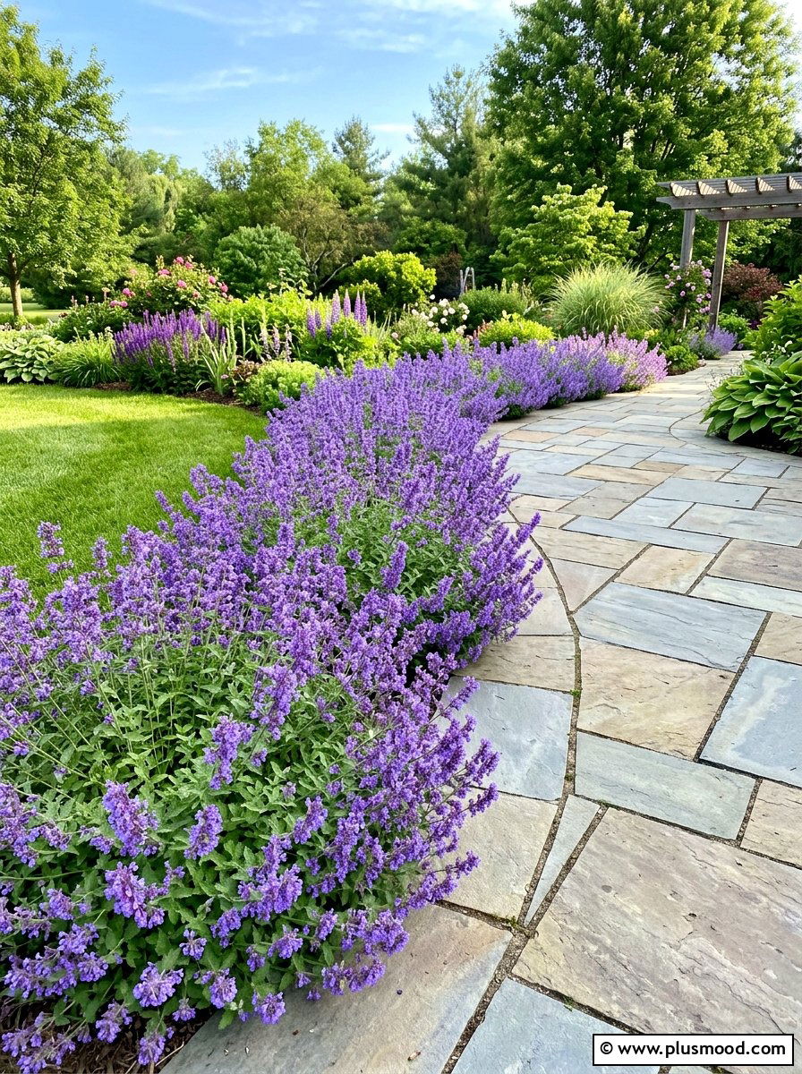 Catmint Garden Edge - 25 summer pollinator garden ideas