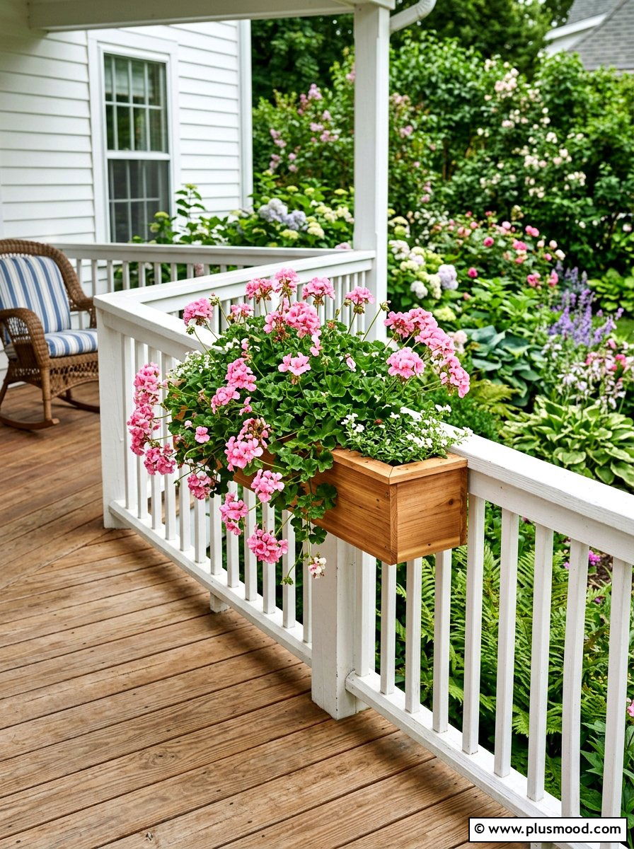 Cedar Flower Box - 25 small backyard ideas with wooden planter